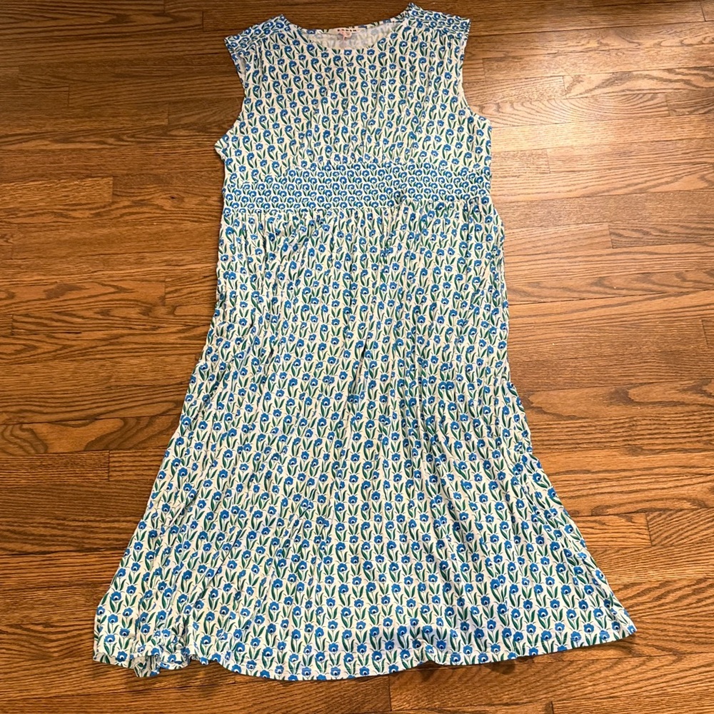 NWT Boden Blue & White Printed Maxi Dress Size 14
